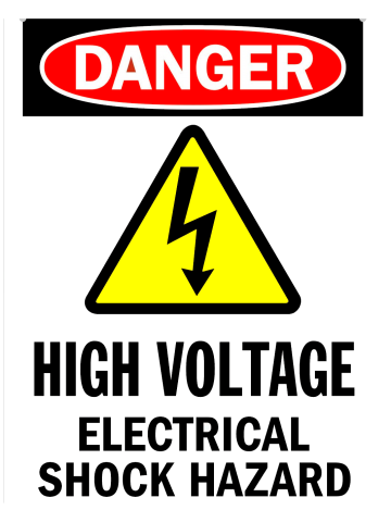 Semn Sign danger high voltage electrical shock hazard