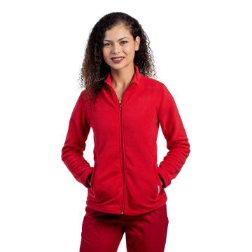 Jacheta medicala polar rosie cu doua buzunare aplicate de la Doctor In Uniforma Srl