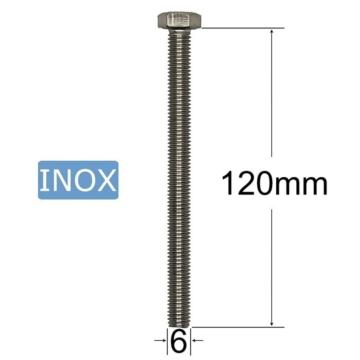 Surub inox M6x120mm cap hexagonal - 25buc/cutie de la Marisim Total Instal Srl