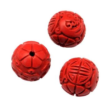 Margele cinabru imitatie sfera 11 mm de la Gemsale Srl