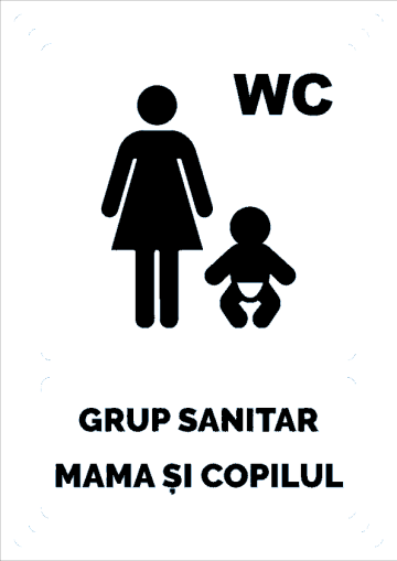 Indicator alb grup sanitar mama si copilul de la Prevenirea Pentru Siguranta Ta G.I. Srl