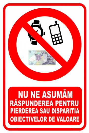 Indicator nu ne asumam raspunderea pentru pierdere de la Prevenirea Pentru Siguranta Ta G.I. Srl