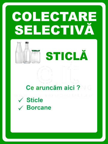 Indicator pentru colectare sticla