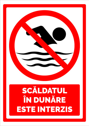 Indicator pentru scaldatul in dunare este interzis