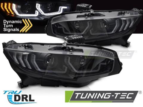 Faruri Headlights negru DRL SEQ Honda Civic X 16-21