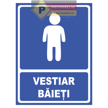 Semn pentru vestiar baieti