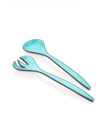 Set lingura + furculita pentru salata, albastru