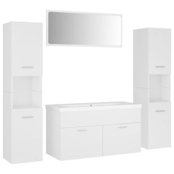 Set mobilier de baie, alb, PAL de la Comfy Store