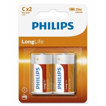 Baterie Longlife R14 C blister 2 buc Philips de la Sil Electric Srl