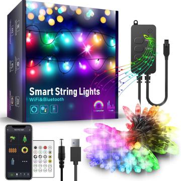 Sir de lumina inteligenta - USB - 50 LED-uri RGB - 5 m