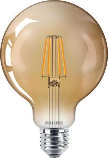 Bec LED filament Philips G93 E27 4W (35W), lumina calda 2500 de la Mobilab Creations Srl