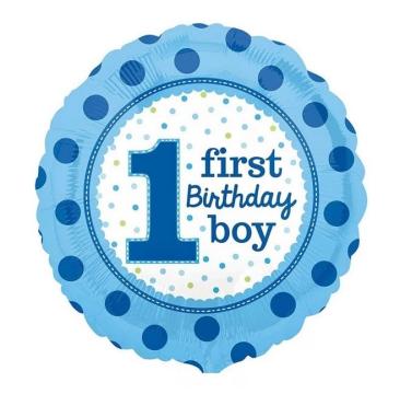 Balon folie First Birthday Prima aniversare Boy 45cm