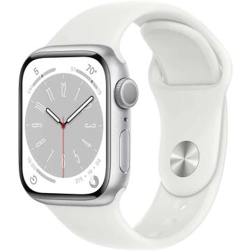 Ceas Apple Watch S8 GPS 41mm Silver Aluminium Case White de la Risereminat.ro