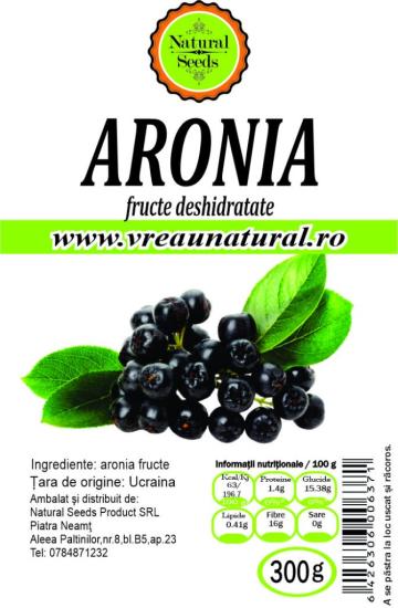 Fructe Aronia, Natural Seeds Product, 300g