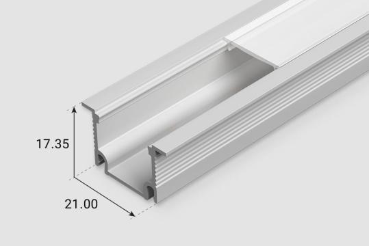 Profil aluminiu Alu-Profil Pro-8 / 1m / anodizat argintiu de la Casa Cu Bec Srl
