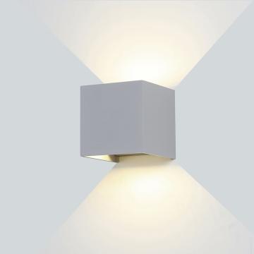 Aplica LED perete gri patrat 12W alb neutru de la Casa Cu Bec Srl