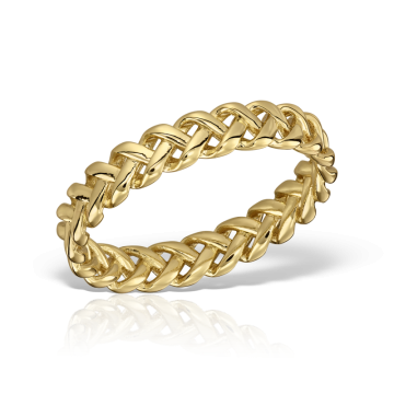 Inel impletit Woven Ring placat cu aur galben