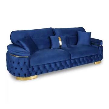 Canapea extensibila Rio Lux cu 3 locuri, tapitata albastru