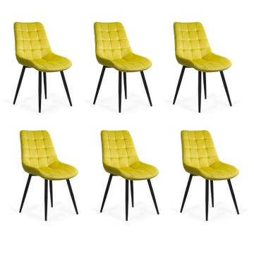 Set 6 scaune bucatarie si living din catifea BUC 206 galben de la European Med Prod