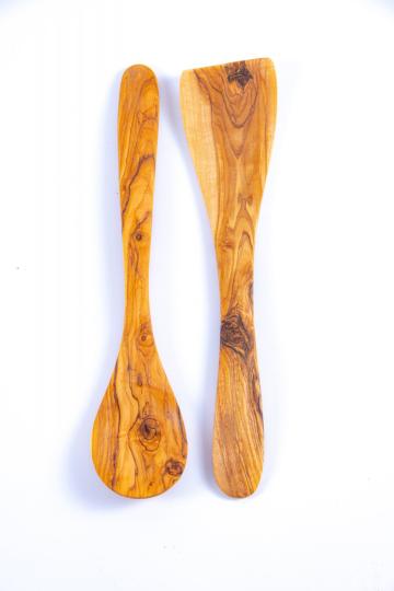 Set lingura, spatula din lemn maslin Torino 25 | 30 | 35 cm de la Tradizan