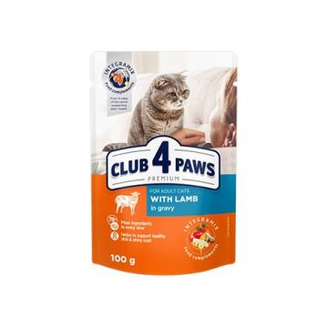 Hrana plic pisica cu miel in sos 100 g - Club 4 Paws de la Club4Paws Srl