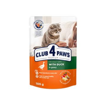 Hrana plic pisica cu rata in sos 100g - Club 4 Paws