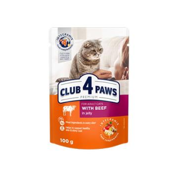 Hrana plic pisica cu vita in aspic 100g - Club 4 Paws