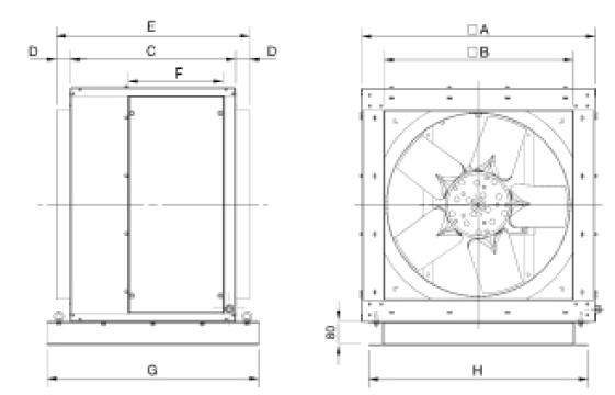 Ventilator 4 poli CHGT4-450-6/-0,55