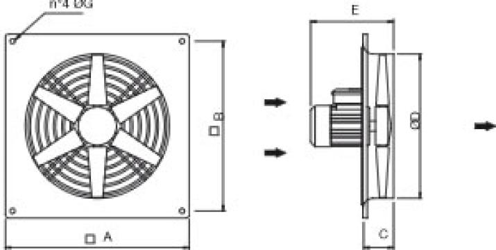 Ventilator axial de perete EXWFN 4-560T