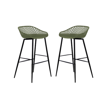 Set 2 scaune bar polipropilena 48x47x95cm verde Raki Toyama