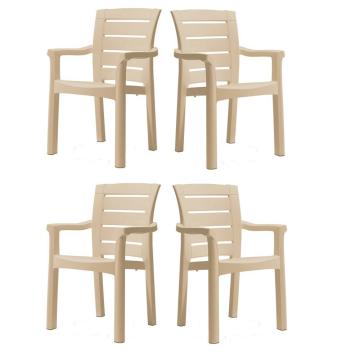 Set 4 scaune terasa Raki Milano Wood D60xH90xW57xSH45cm de la Kalina Textile SRL