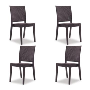 Set 4 scaune Raki Nice 44x59xh88cm culoare cafea