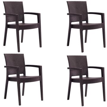 Set 4 scaune Raki Paris Rattan culoare cafea 58x62xh88cm
