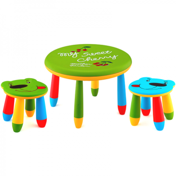 Set mobilier copii Raki, plastic, masa rotunda Slante de la Kalina Textile SRL