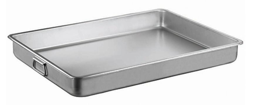 Tava inox profesionala pentru cuptor Ozti 40x50x8cm cu maner de la Kalina Textile SRL
