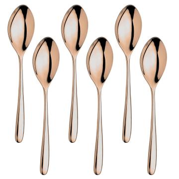 Set 6 linguri principale Inoxriv Novecento Pink Gold