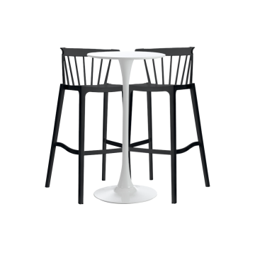 Set mobilier bar pentru mic dejun masa alba Raki Aspen