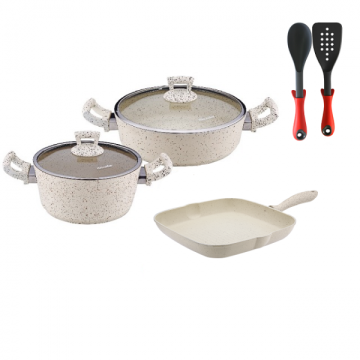 Set 7 piese Hascevher Germanitium oala 3l cu capac, cratita