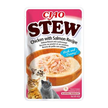 Hrana plic Stew reteta de pui si somon 40g - Churu de la Club4Paws Srl