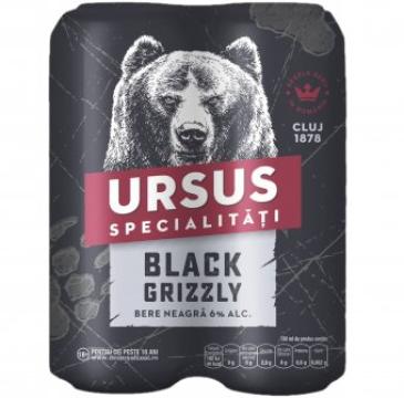 Bere Ursus Black Grizzly doza 0.5l, alc. 6% 4buc/bax