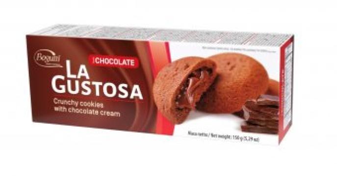 Biscuiti La Gustosa cu crema de ciocolata 150g de la Supermarket Pentru Tine Srl