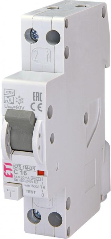 Siguranta automata ETI rcbo, KZS-1M-DN 1p+N A C16/0.03 6kA de la Evia Store Consulting Srl