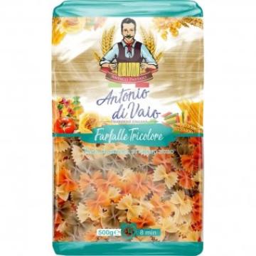 Paste tricolore grau dur Antonio di Vaio Farfalle 500g de la Supermarket Pentru Tine Srl