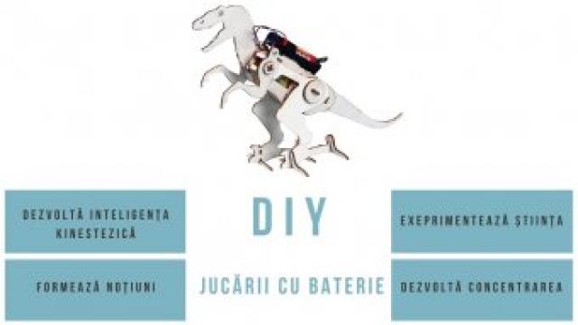 Jucarie cu baterii dinozaur DIY de la Supermarket Pentru Tine Srl