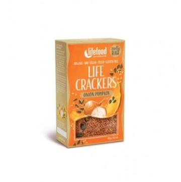 Paine Lifecrackers cu dovleac si ceapa raw eco 90g de la Supermarket Pentru Tine Srl