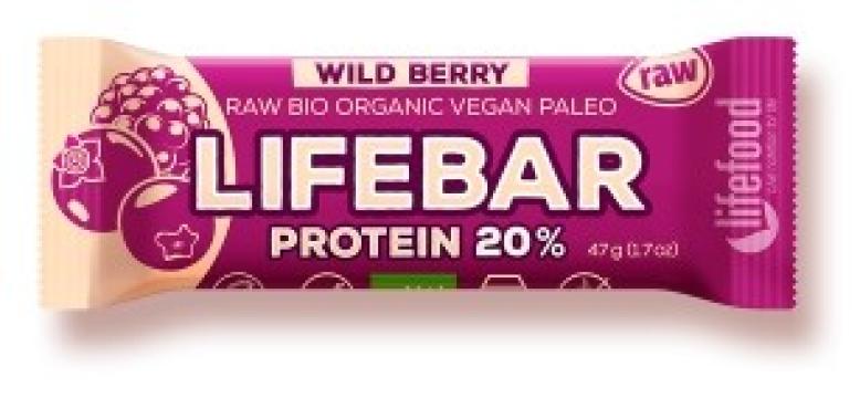 Baton proteic cu fructe de padure raw bio Lifebar 47g de la Supermarket Pentru Tine Srl