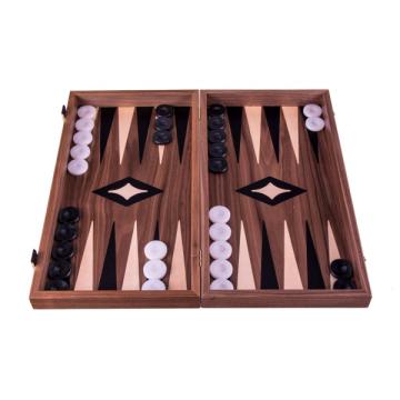 Set joc table backgammon cu tabla de sah la exterior, lemn