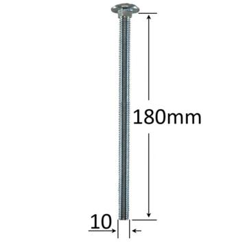 Surub filet metric cap bombat torbant M10x180 - 25 buc/cutie