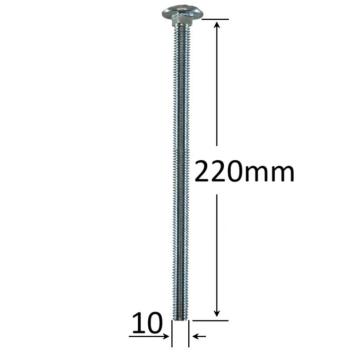 Surub filet metric cap bombat torbant M10x220 - 25 buc/cutie