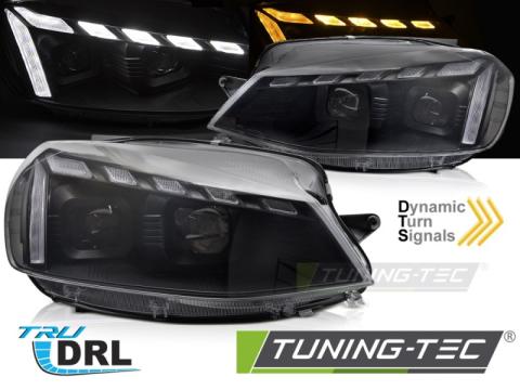 Faruri Headlights Light negru LED DRL SEQ VW Golf 7 17-19